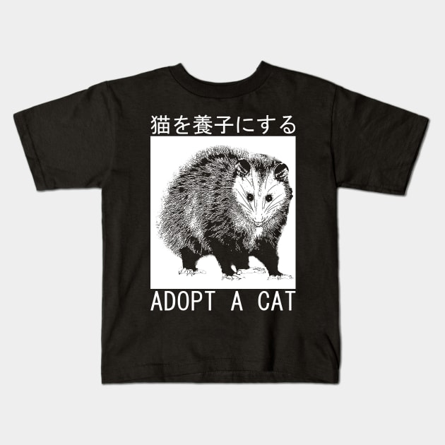 Adopt a Cat Possum Japanese Kids T-Shirt by giovanniiiii